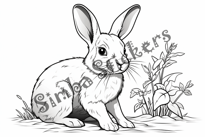 Colouring pages, bundle of rabbits, 25 images