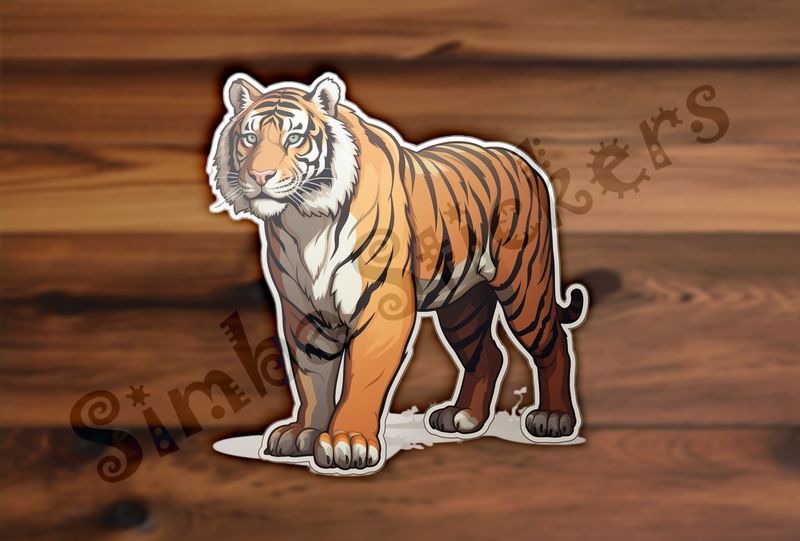 Tiger partially from the side, facing straight