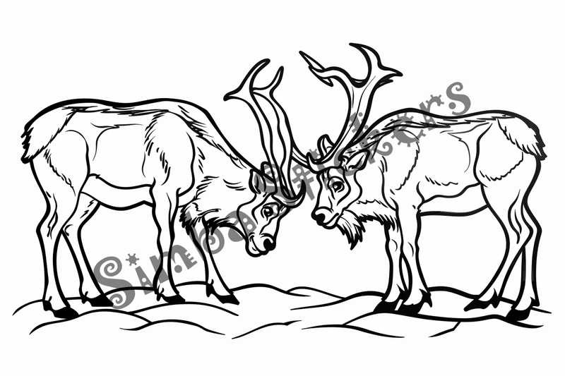 Colouring pages, bundle of elks, 25 images 2