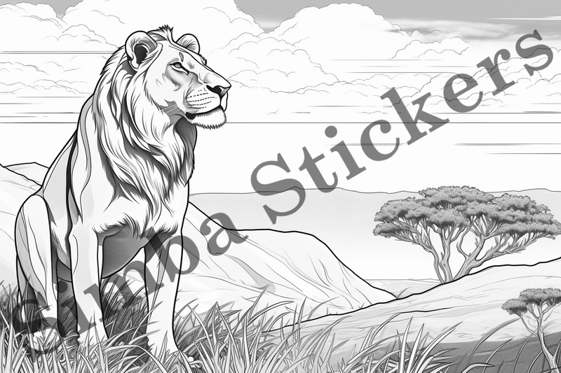 Colouring pages, Bundle of lions, 25 images