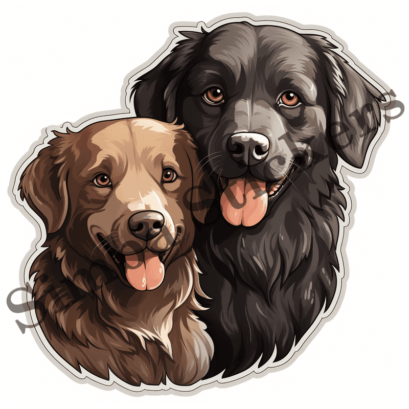Newfoundland dogs in love, image set, 10 images