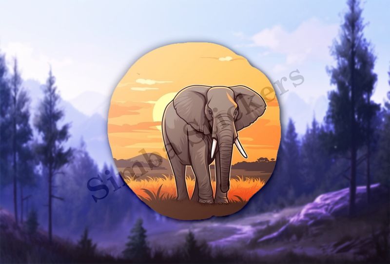 African elephant at sunrise