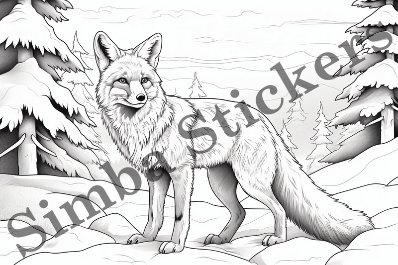Colouring pages, Bundle of foxes, 25 images