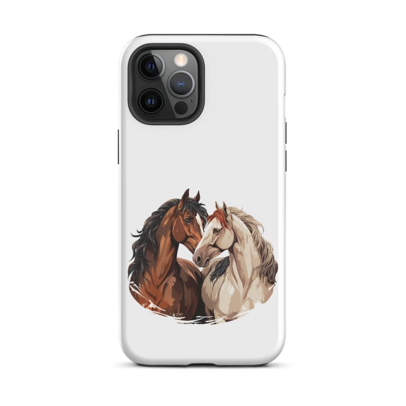 Tough Case for iPhone, Horses nose-to-nose, jbgjpy