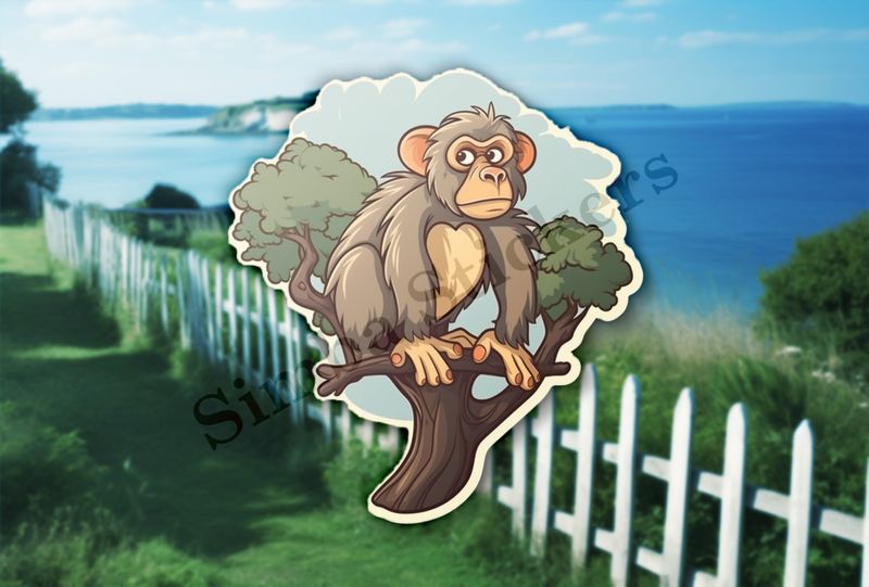 Baboon on branch in a tree