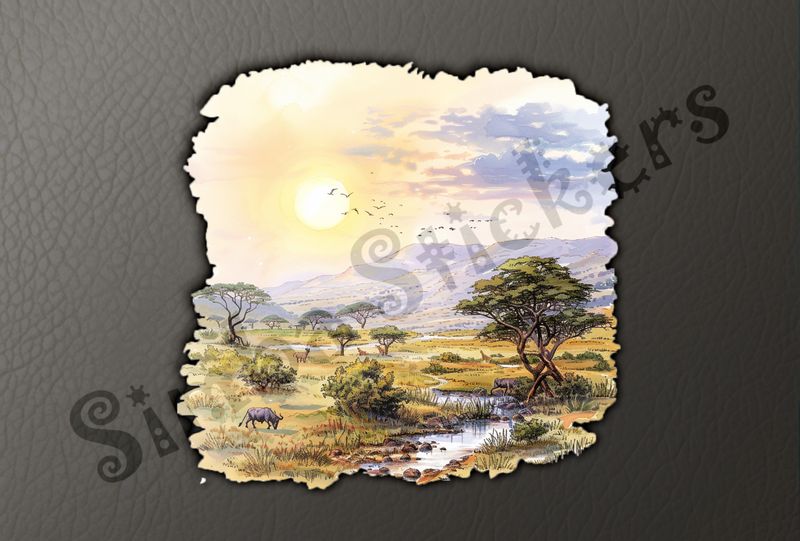 African Savanna landscape, under partial clouds