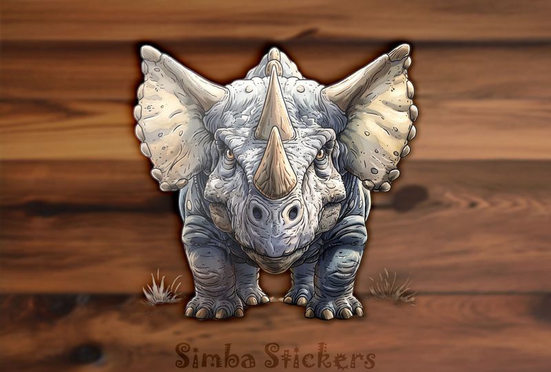 Wide-eared dinosaur staring straight ahead