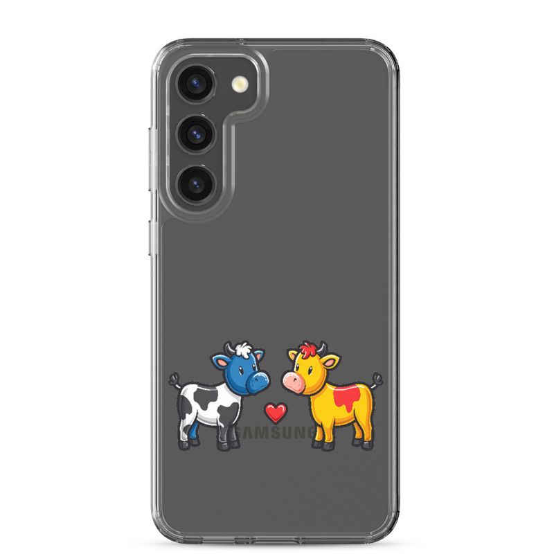 Clear Case for Samsung, Cattle, bull and cow in love, both colourful, zbyzzs