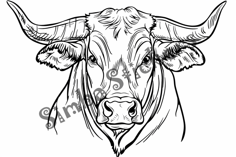 Colouring pages, bundle of cattle, 50 images