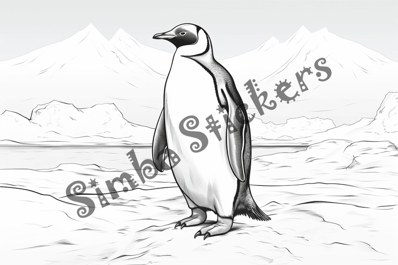 Colouring pages, bundle of penguins 2, 25 images