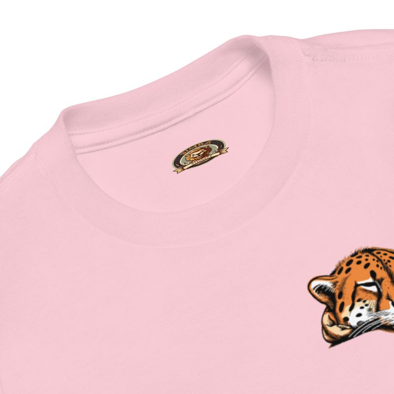 Toddler Staple Tee, Cheetah sleeping, head, left chest