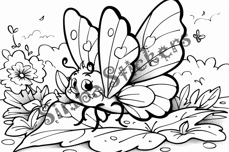 Colouring pages, bundle of butterflies, 50 images