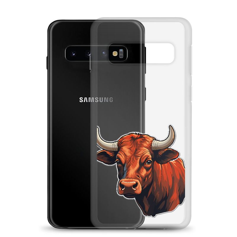 Clear Case for Samsung, Bull face, partial side view, bpor80