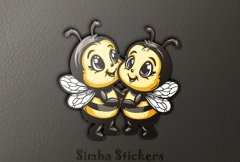 Bees in love cheek-to-cheek- arm-in-arm