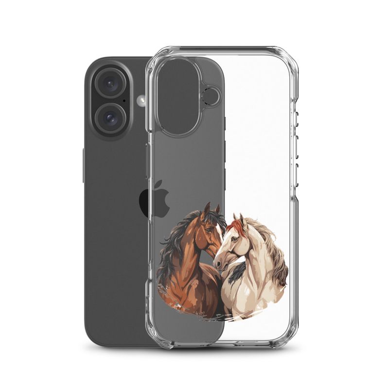 Clear Case for iPhone, Horses nose-to-nose, jbgjpy