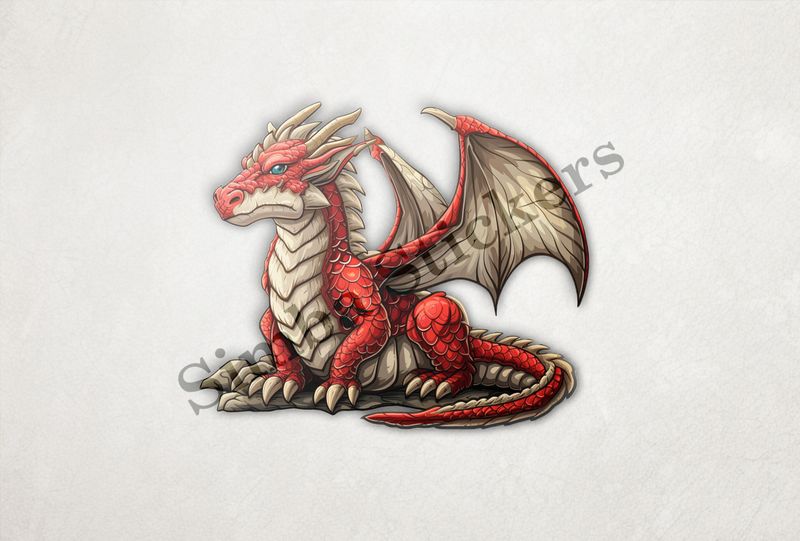 Red dragon with suspicious side-glance