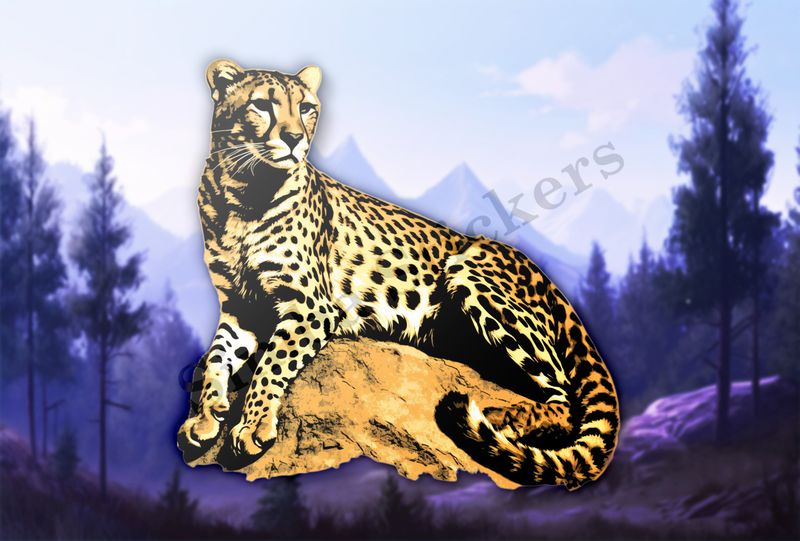 Cheetah resting on a rock