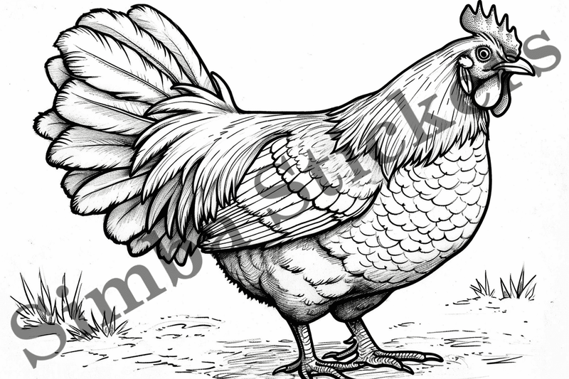 Colouring pages, Bundle of chicken, 25 images