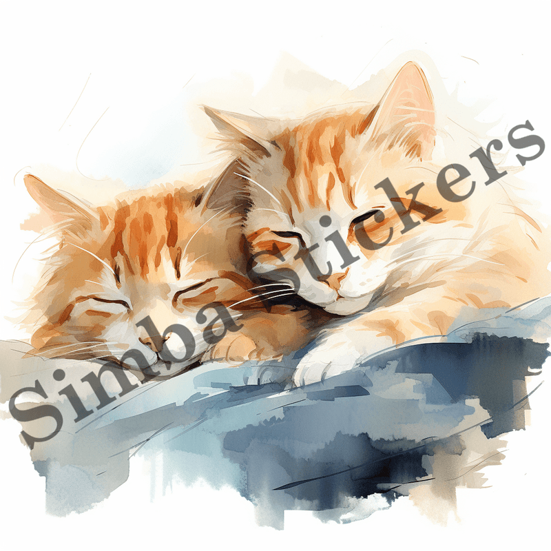 Cats sleeping, image set, 10 images