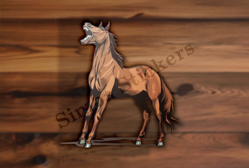 Brown horse braying, n8pagx