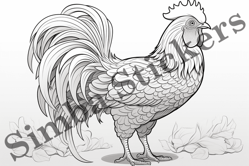 Colouring pages, Bundle of chicken, 25 images