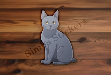 Russian blue cat sitting