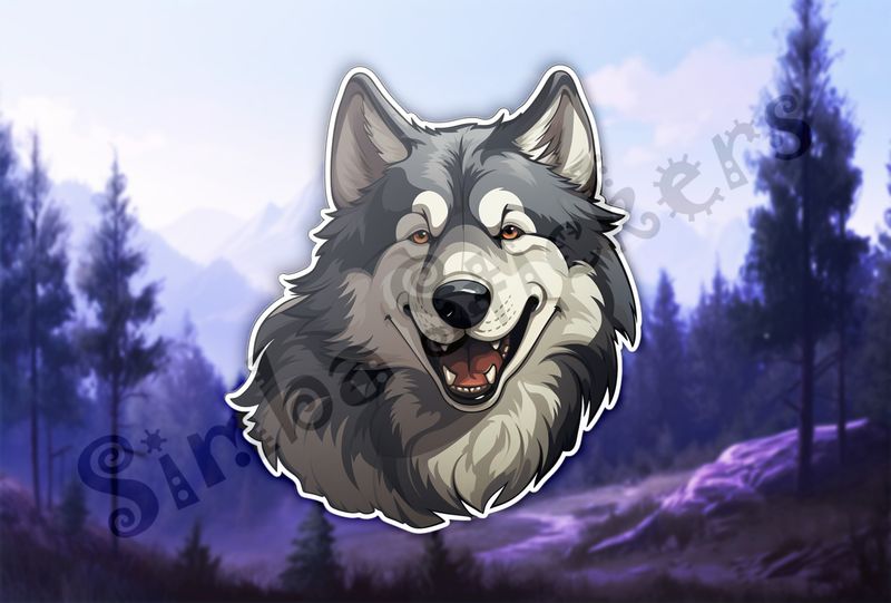 Wolf laughing