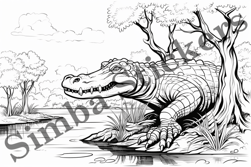 Colouring pages, Bundle of crocodiles, 25 images