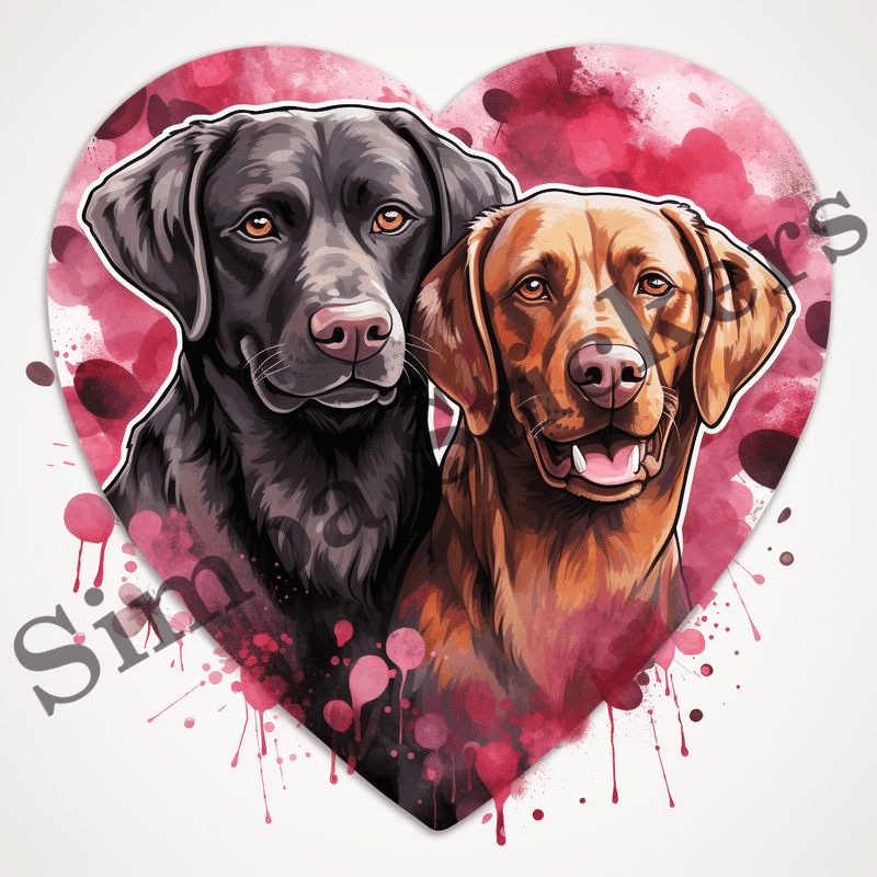 Labrador Retriever dogs in love, image set, 10 images