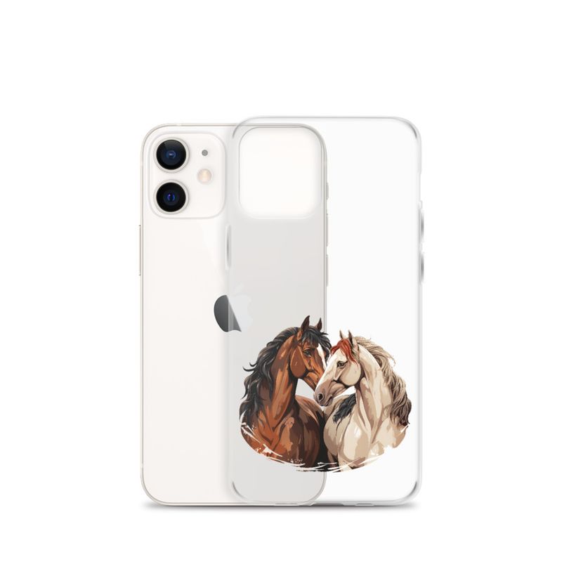 Clear Case for iPhone, Horses nose-to-nose, jbgjpy