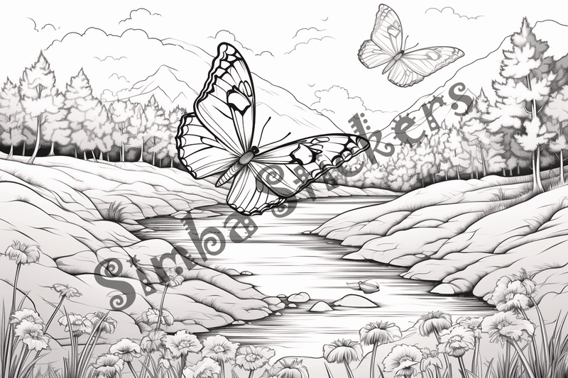 Colouring pages, bundle of butterflies, 50 images