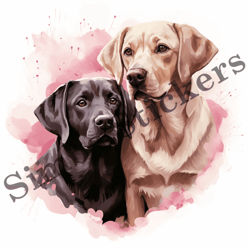 Labrador Retriever dogs in love, image set, 10 images