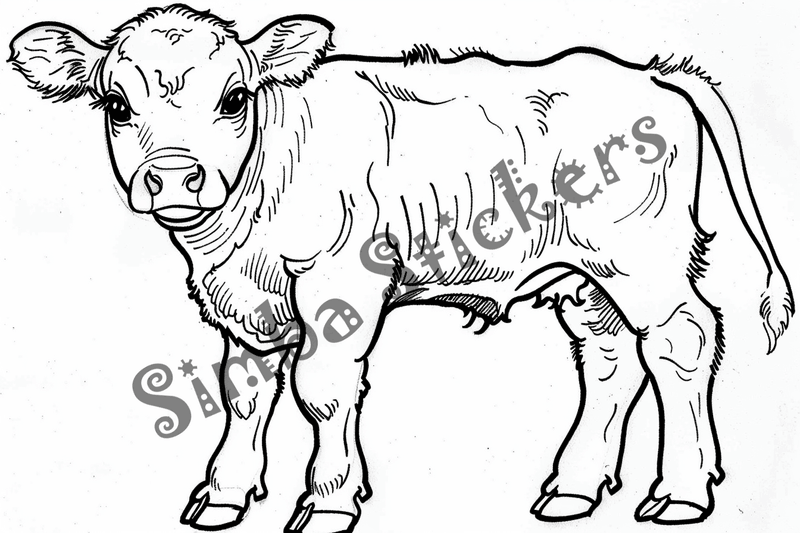 Colouring pages, bundle of cattle, 25 images