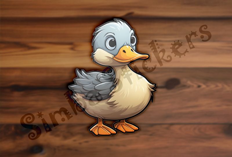 Cute duckling standing