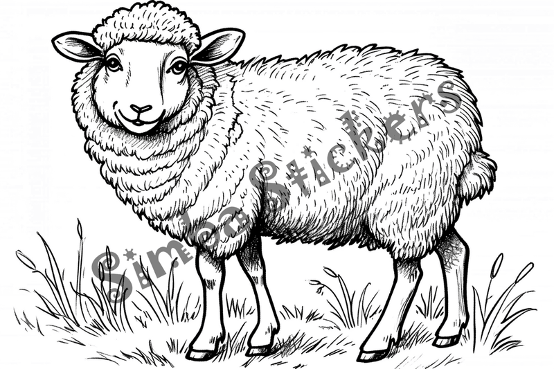 Colouring pages, bundle of sheep, 25 images 2