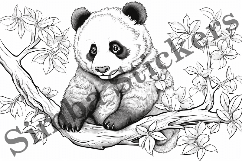 Colouring pages, bundle of pandas, 25 images, pvl2ro