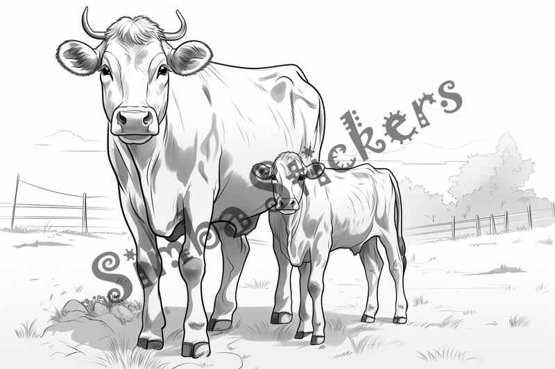 Colouring pages, bundle of cattle, complex, 25 images