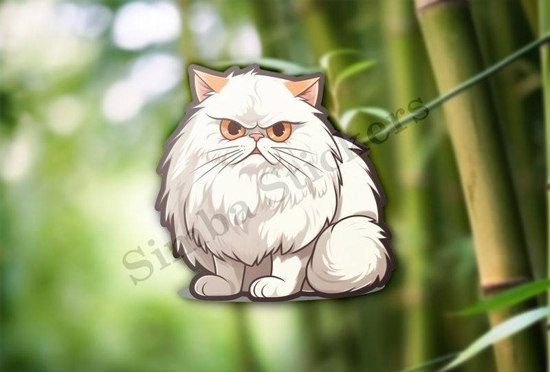 White Persian cat sitting
