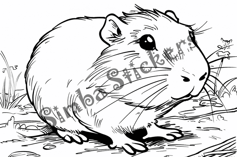 Colouring pages, bundle of capybaras, 50 images, pack 2