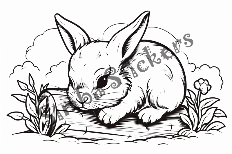 Colouring pages, bundle of rabbits, 25 images 2