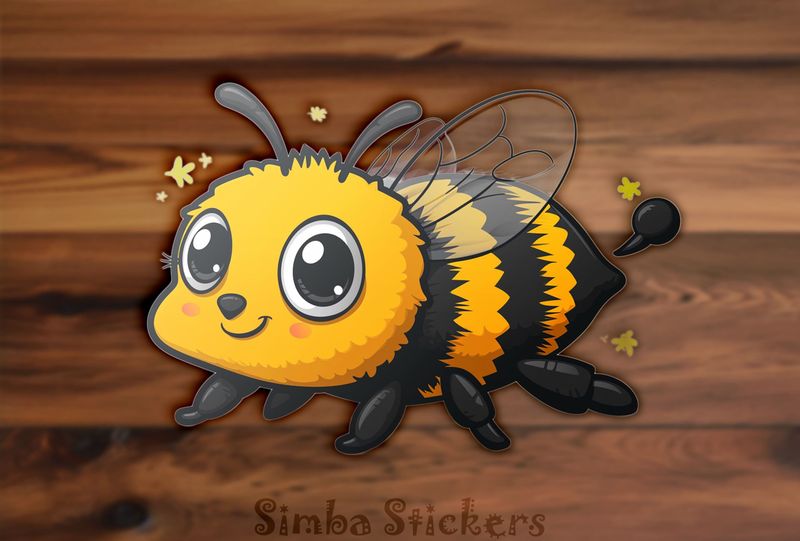 Happy bee smiling with side-glance