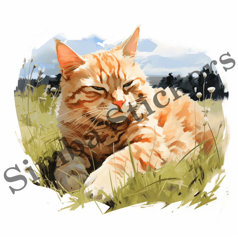 Cats in grass, image set, 10 images