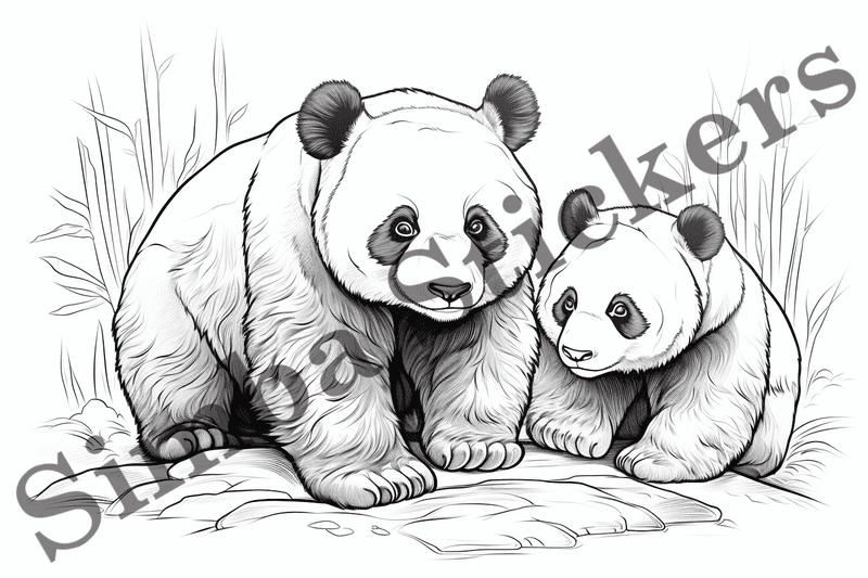 Colouring pages, bundle of pandas, 25 images, ldtg6c