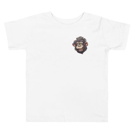 Toddler Staple Tee, Baboon face, with cheeky expression, left chest