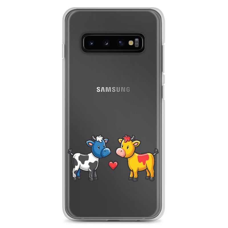 Clear Case for Samsung, Cattle, bull and cow in love, both colourful, zbyzzs