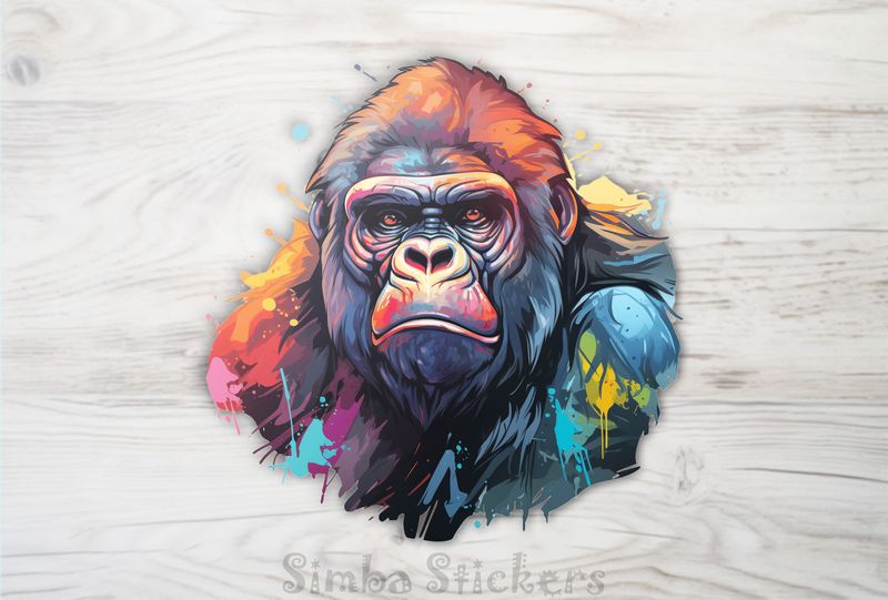 Gorilla with dramatic background, 6kz1ti