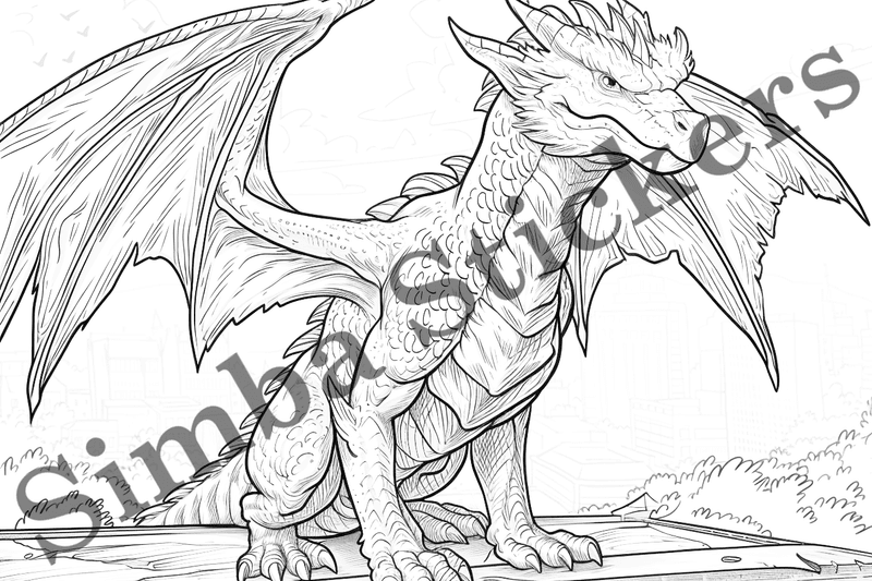 Colouring pages, bundle of dragons, 25 images