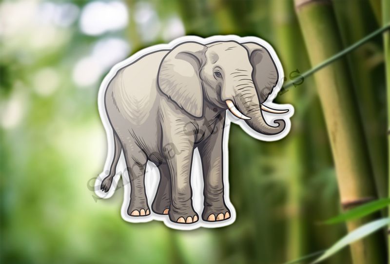 Elephant with partial side view