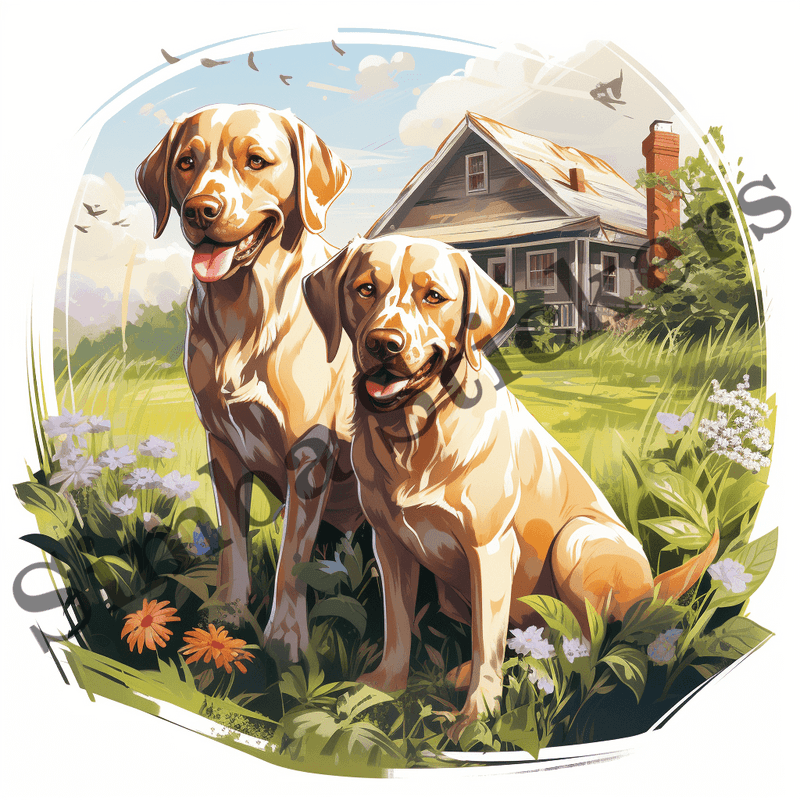 Labrador Retriever dogs outdoors, image set, 10 images