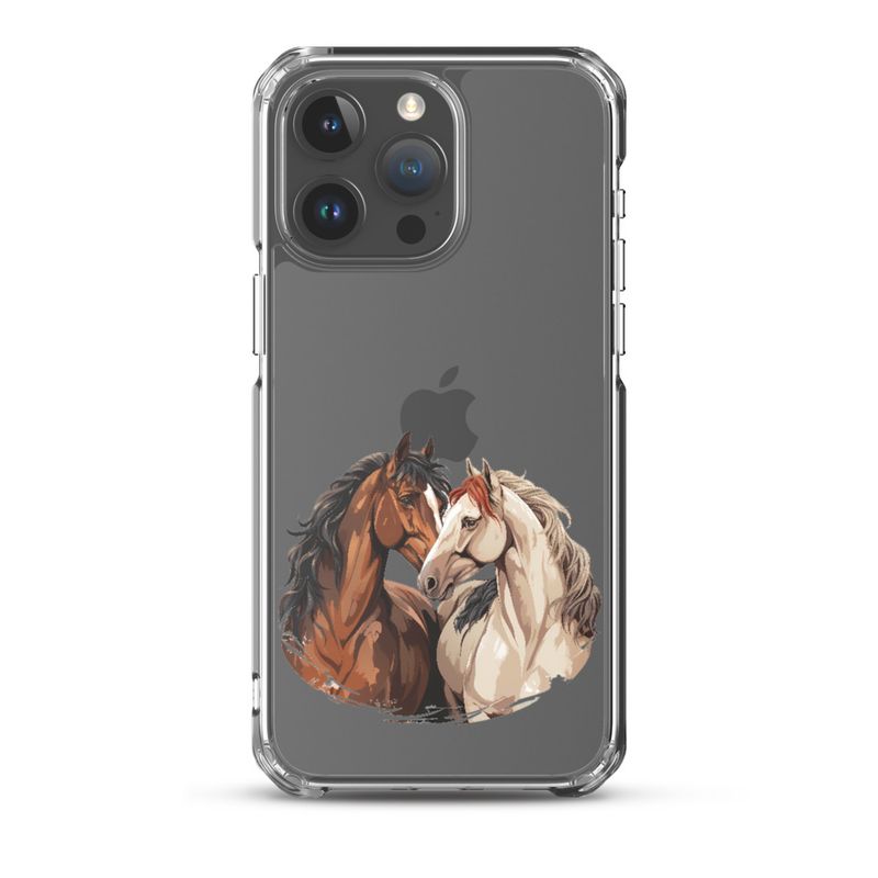 Clear Case for iPhone, Horses nose-to-nose, jbgjpy